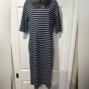 Classic Navy & White Striped Dress